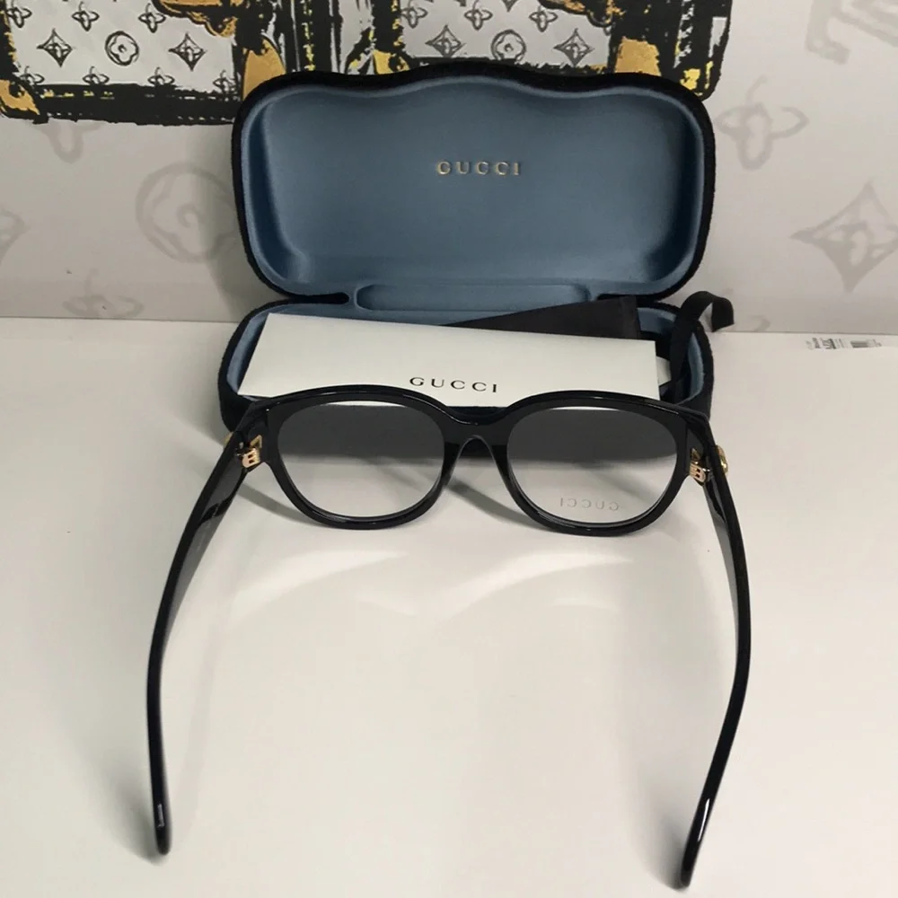 New Authentic Gucci Black Oversized Glasses GG1411O 004
